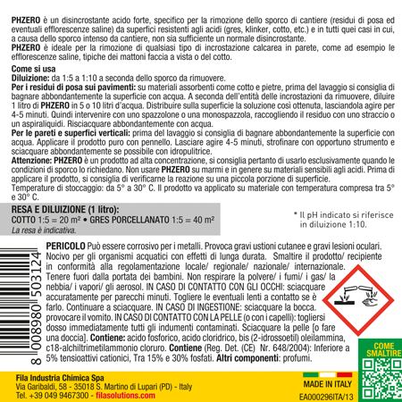 PHZERO ITA 1L PHZero Fila Disincrostante Acido Forte LT 1 PHZero Fila Disincrostante Acido Forte LT 1 - immagine 2