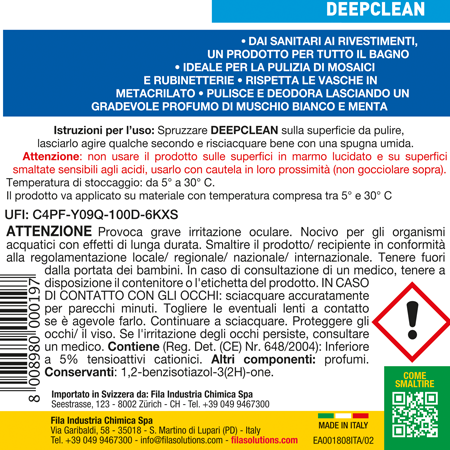 DEEPCLEAN ITA 1L Deepclean Fila Puliza Anticalcare ML 750 Deepclean Fila Puliza Anticalcare ML 750 - immagine 2