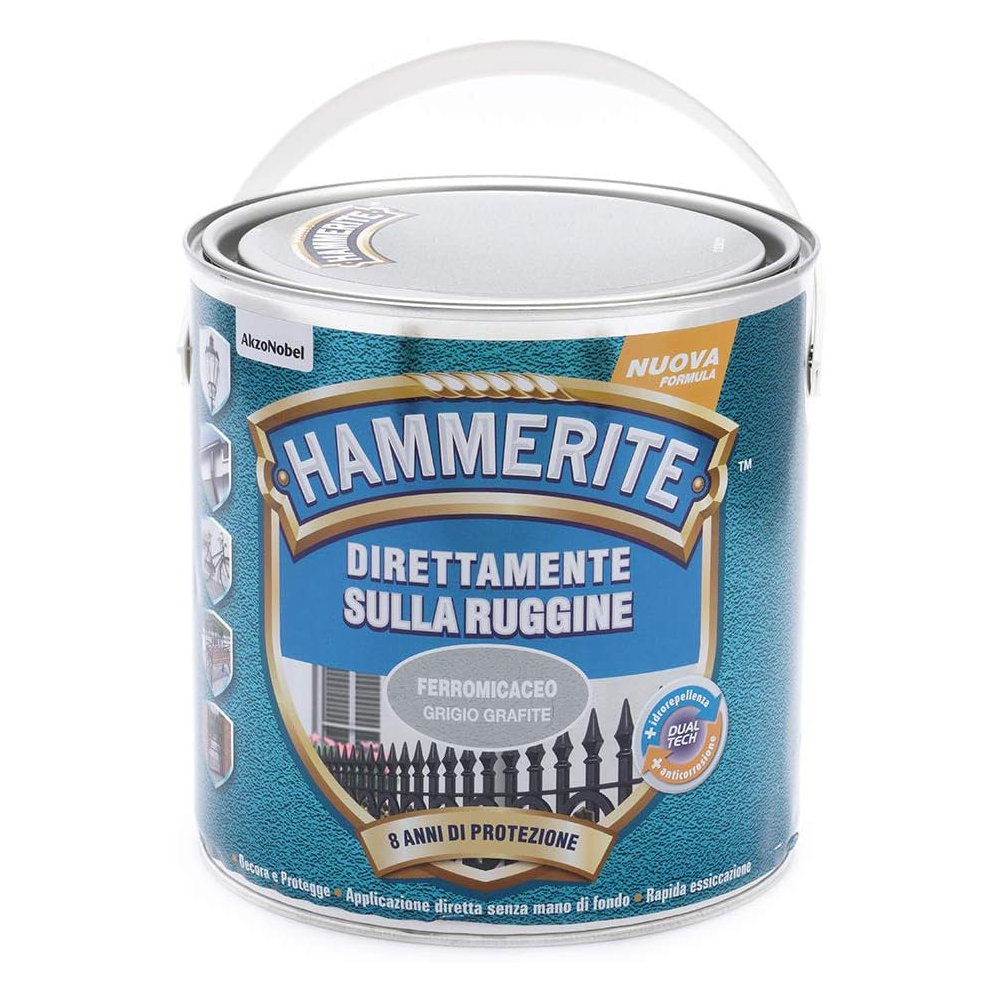 hammerite ferromicaceo grigio grafite 4 Hammerite Ferromicaceo Grigio Grafite LT 2.5 Smalto Antiruggine Hammerite Ferromicaceo Grigio Grafite LT 2.5 Smalto Antiruggine