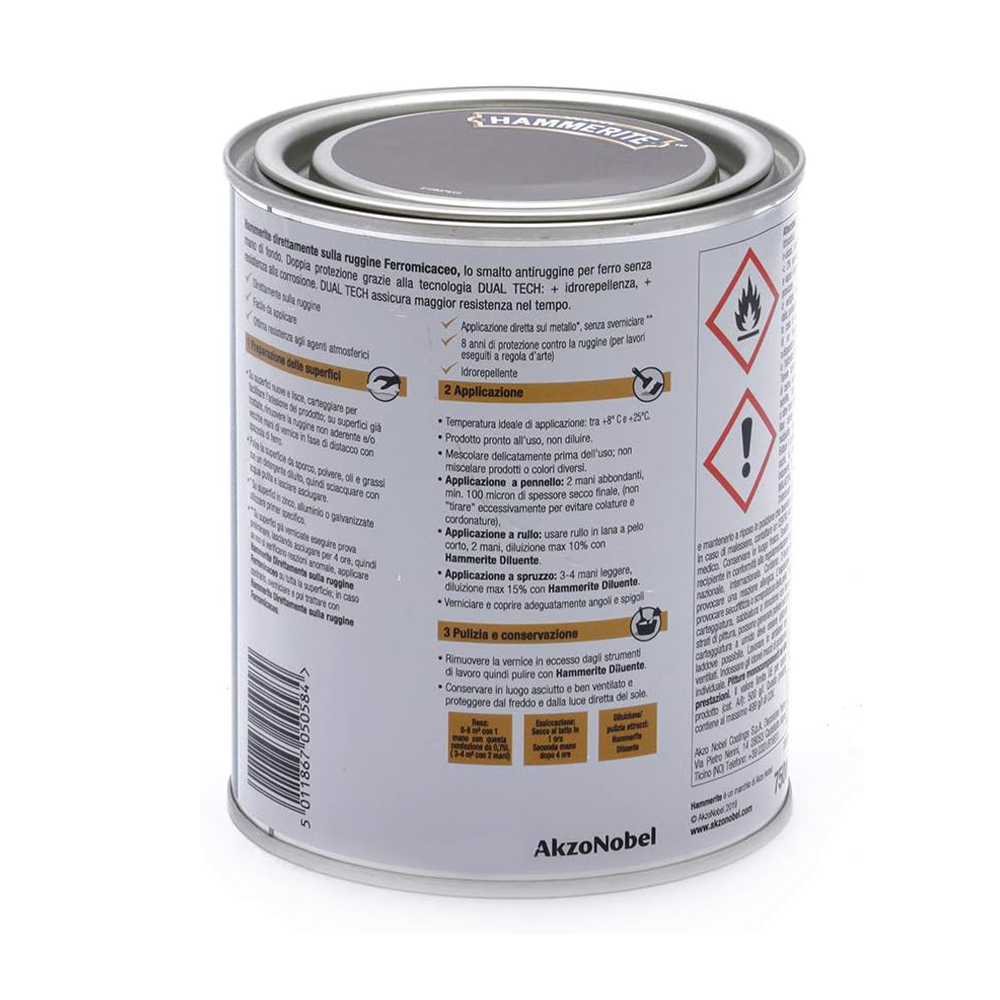 hammerite ferromicaceo marrone 1 Hammerite Ferromicaceo Marrone ML 750 Smalto Antiruggine Hammerite Ferromicaceo Marrone ML 750 Smalto Antiruggine - immagine 2