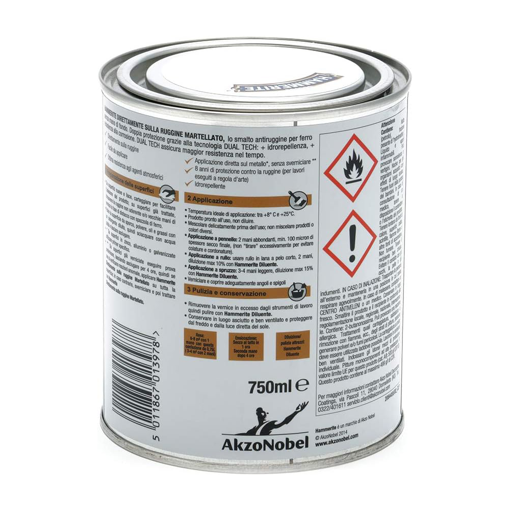 hammerite martellato bianco ghiaccio 1 Hammerite Martellato Bianco Ghiaccio ML 750 Smalto Antiruggine Hammerite Martellato Bianco Ghiaccio ML 750 Smalto Antiruggine - immagine 2