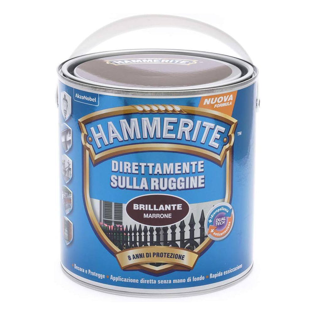 hammerite brillante marrone 2.5 Hammerite Brillante Marrone LT 2.5 Smalto Antiruggine Hammerite Brillante Marrone LT 2.5 Smalto Antiruggine