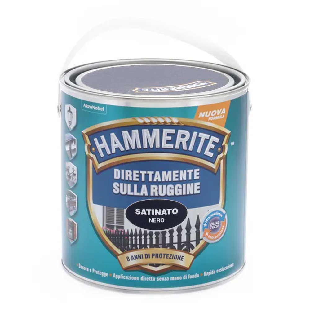 hammerite satinato nero 2.5 Hammerite Satinato Nero LT 2.5 Smalto Antiruggine Hammerite Satinato Nero LT 2.5 Smalto Antiruggine