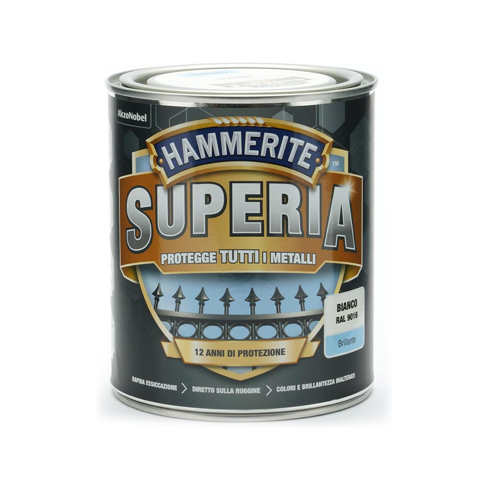 hammerite superia brillante bianco Hammerite Superia Brillante Bianco RAL 9016 ML 750 Smalto Antiruggine Hammerite Superia Brillante Bianco RAL 9016 ML 750 Smalto Antiruggine