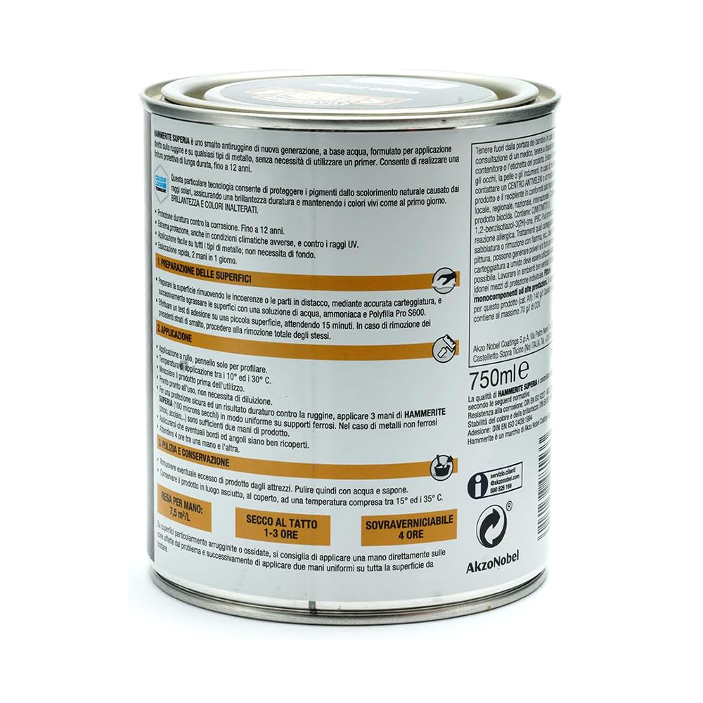 hammerite superia brillante grigio scuro 1 Hammerite Superia Brillante Grigio Scuro RAL 7016 ML 750 Smalto Antiruggine Hammerite Superia Brillante Grigio Scuro RAL 7016 ML 750 Smalto Antiruggine - immagine 2