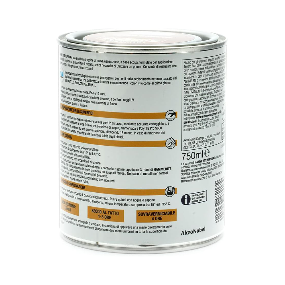 hammerite superia brillante marrone chiaro 1 Hammerite Superia Brillante Marrone Chiaro RAL 8007 ML 750 Smalto Antiruggine Hammerite Superia Brillante Marrone Chiaro RAL 8007 ML 750 Smalto Antiruggine - immagine 2