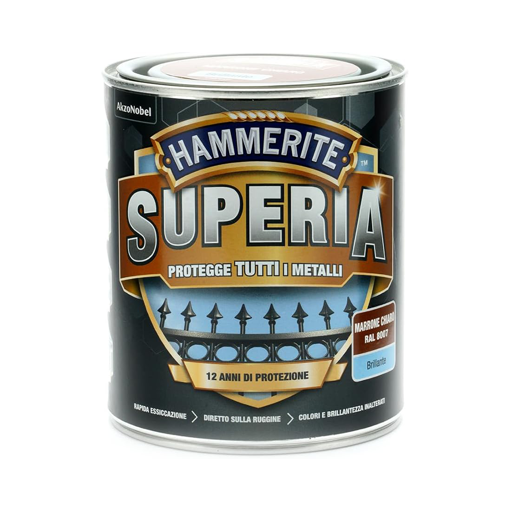hammerite superia brillante marrone chiaro Hammerite Superia Brillante Marrone Chiaro RAL 8007 ML 750 Smalto Antiruggine Hammerite Superia Brillante Marrone Chiaro RAL 8007 ML 750 Smalto Antiruggine
