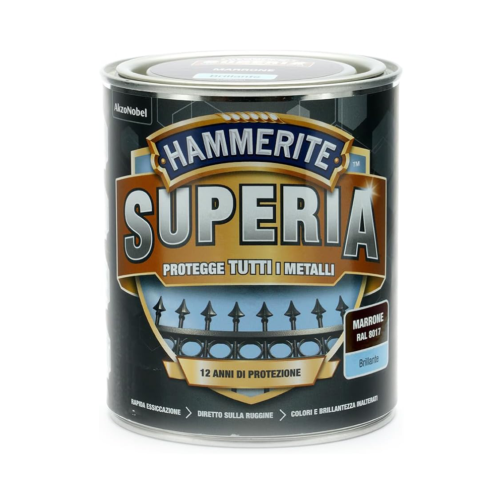 hammerite superia brillante marrone Hammerite Superia Brillante Marrone RAL 8017 ML 750 Smalto Antiruggine Hammerite Superia Brillante Marrone RAL 8017 ML 750 Smalto Antiruggine