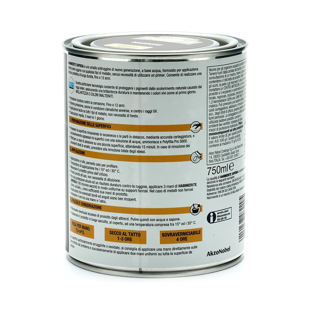 hammerite superia opaco marrone 1 Hammerite Superia Opaco Marrone RAL 8017 ML 750 Smalto Antiruggine Hammerite Superia Opaco Marrone RAL 8017 ML 750 Smalto Antiruggine - immagine 2