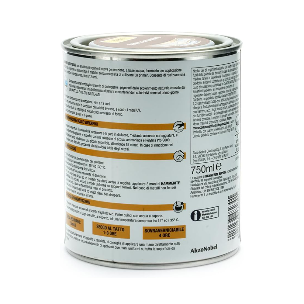 hammerite superia opaco marrone chiaro 1 Hammerite Superia Opaco Marrone Chiaro RAL 8007 ML 750 Smalto Antiruggine Hammerite Superia Opaco Marrone Chiaro RAL 8007 ML 750 Smalto Antiruggine - immagine 2