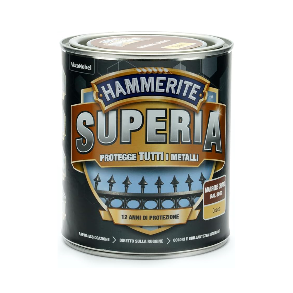 hammerite superia opaco marrone chiaro Hammerite Superia Opaco Marrone Chiaro RAL 8007 ML 750 Smalto Antiruggine Hammerite Superia Opaco Marrone Chiaro RAL 8007 ML 750 Smalto Antiruggine