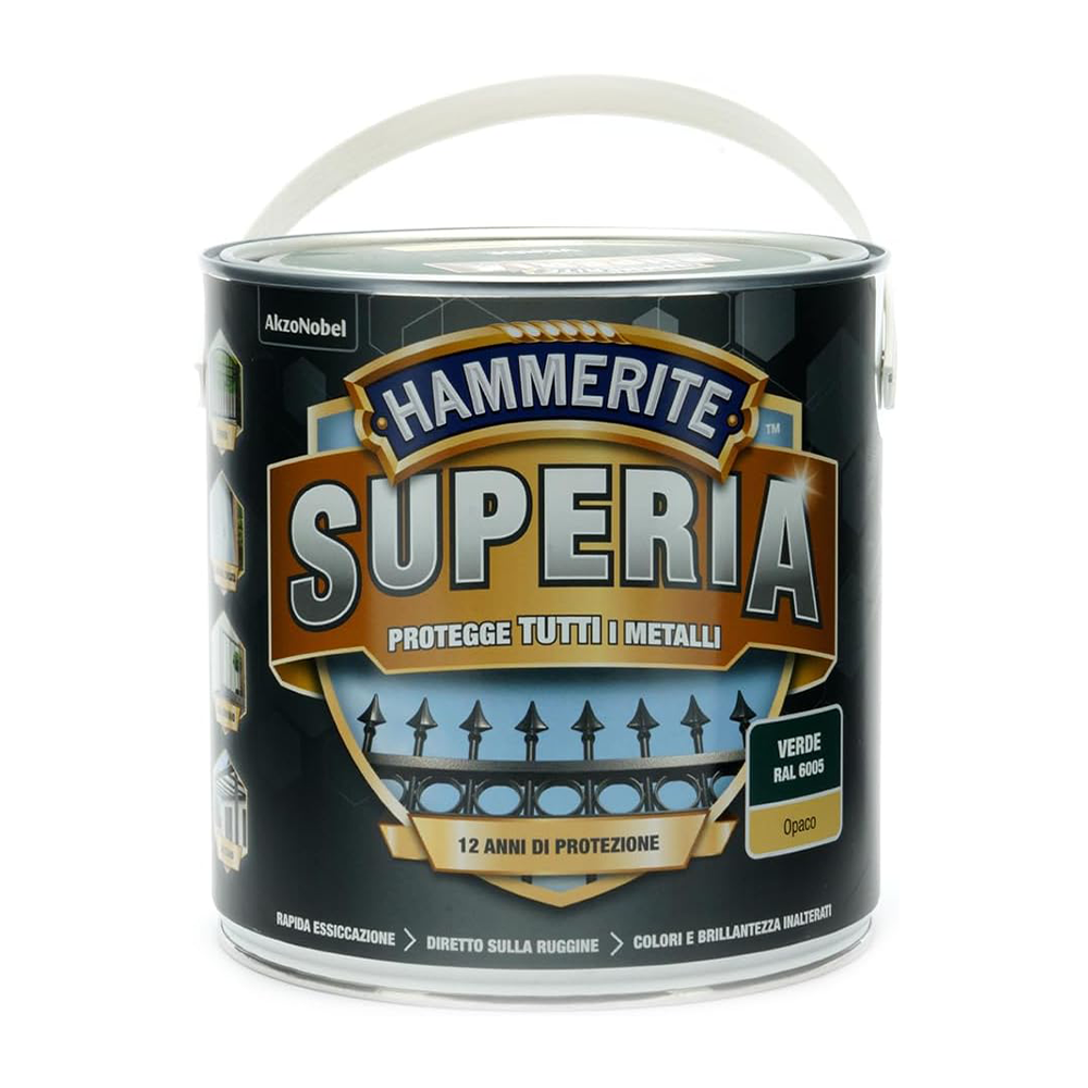 hammerite superia opaco verde lt 2.5 Hammerite Superia Opaco Verde RAL 6005 LT 2.5 Smalto Antiruggine Hammerite Superia Opaco Verde RAL 6005 LT 2.5 Smalto Antiruggine